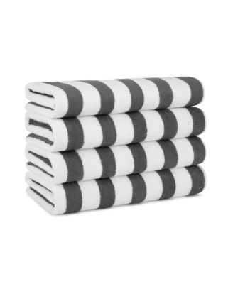 Cali Cabana Striped Soft Cotton 4 Pack Beach Towels, 30x60 in