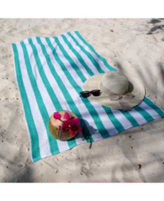 Cali Cabana Striped Soft Cotton 4 Pack Beach Towels, 30x60 in