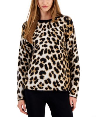 Anne Klein - Women's Crew Neck Jacquard Sweater