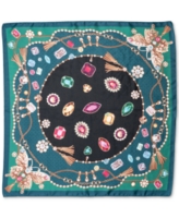 I.n.c. International Concepts Women's Printed Jewel Scatter Square Scarf, Created for Macy's - Emerald