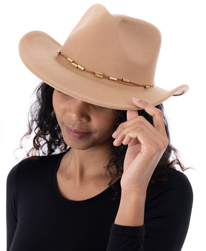 Vince Camuto Women's BeadedTrim Cowboy Hat Macy's