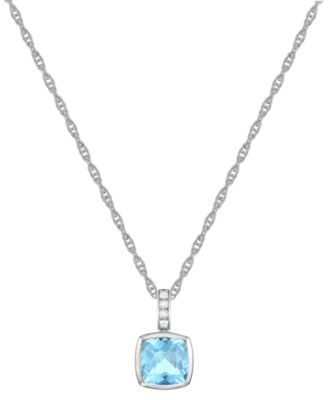 2-Pc. Set Garnet: (4-1/6 ct. t.w.) & Lab-Grown White Sapphire (1/20 ct. t.w.) Pendant Necklace & Matching Small Hoop Earrings in Gold-Plated Sterling Silver (Also in Blue Topaz, Lab-Grown Morganite, & Amethyst)