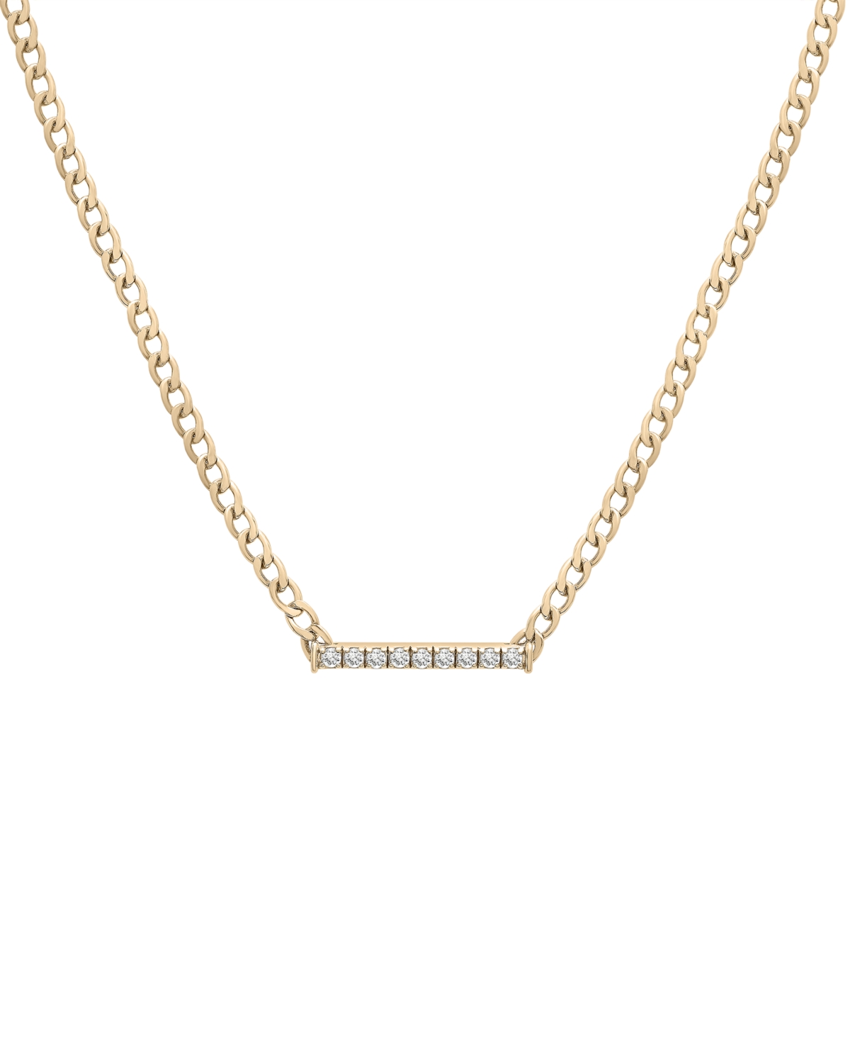 Diamond Bar 18" Pendant Necklace (1/6 ct. t.w.) in Gold Vermeil, Created for Macy's - Gold Vermeil