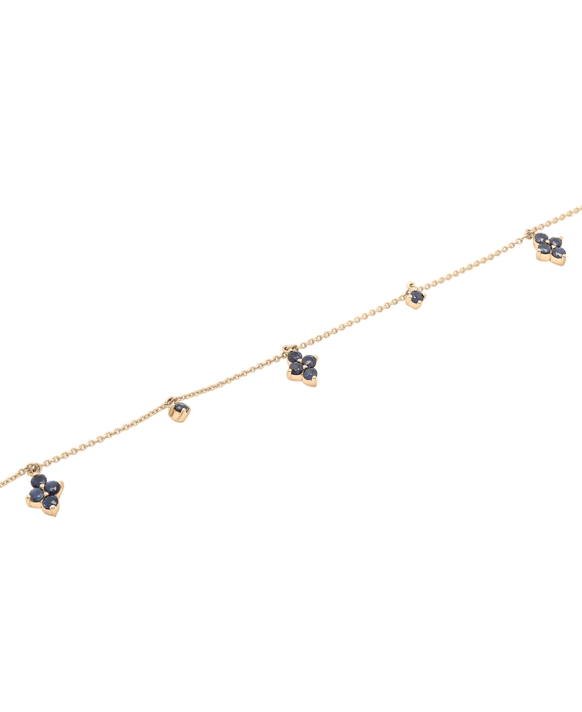 Mini Cluster Dangling Ankle Bracelet (1-7/8 ct. t.w.) in 14k Gold-Plated Sterling Silver - Black Sapphire