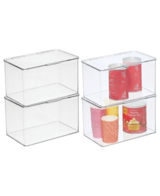 mDesign Plastic Kitchen Pantry Food Storage Bin Box, Lid, Medium - 4 ...