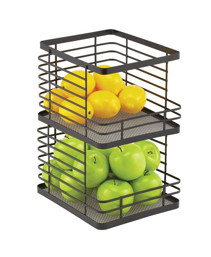 mDesign Modern Metal Wire Kitchen Pantry, Small, Matte Black