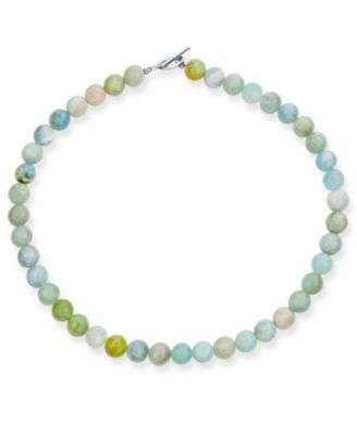 Plain Simple Light Green Aqua Multi Shades Natural Aquamarine Round 10MM Bead Strand Necklace Silver Plated Clasp 20 Inch