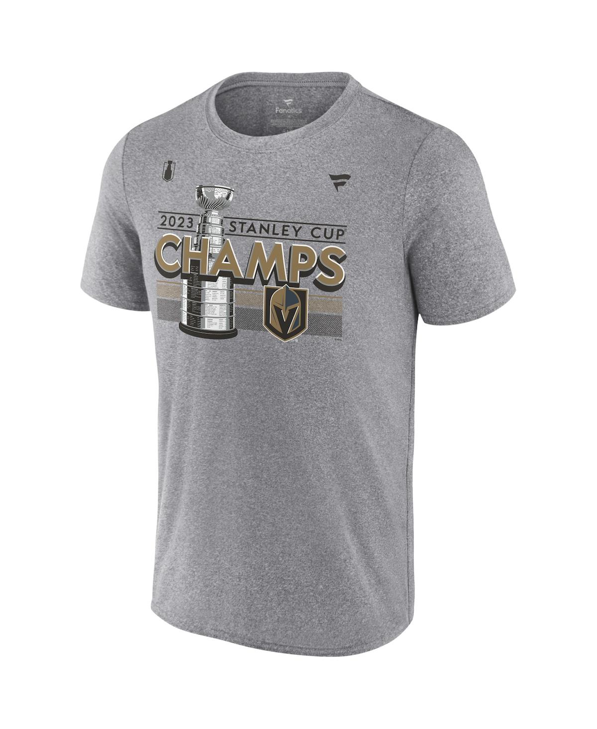 Men's FanaticsVegas Golden Knights 2023 Stanley Cup Champions Locker Room Performance T-shirt - Heather Gray
