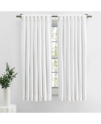Herringbone Lined Rod Pocket With Back Tabs Short Curtain Panel 48"W x 45"L