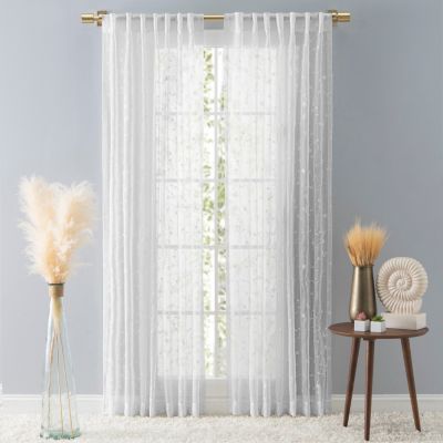 Sheer Blossom Rod Pocket with Back Tab Curtain Panel 51"W x 63"L