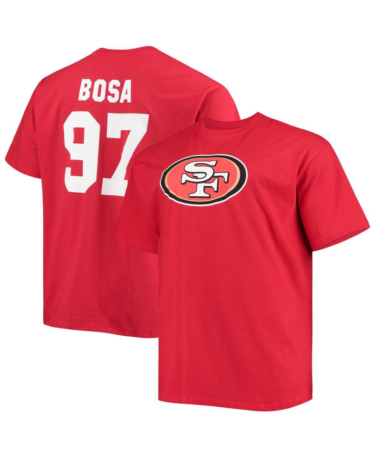 Fanatics Men's  Nick Bosa Scarlet San Francisco 49ers Big And Tall Player Name And Number T-shirt