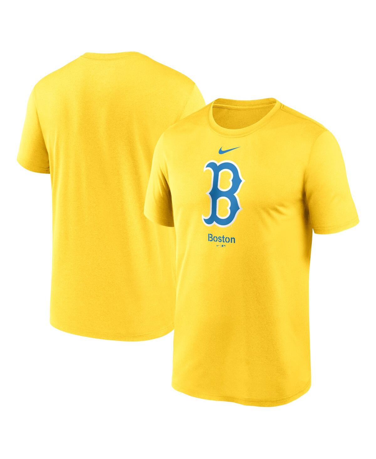 Shop Nike Men's  Gold Boston Red Sox City Connect Logo T-shirt