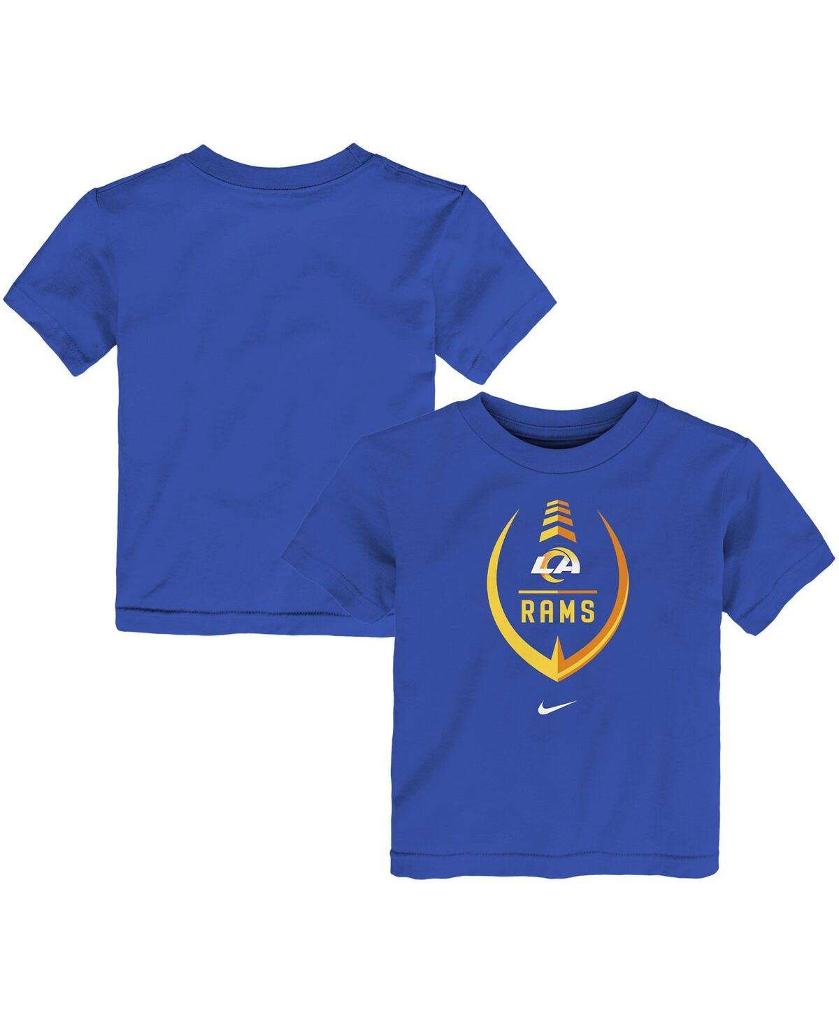 Shop Nike Toddler Boys And Girls  Royal Los Angeles Rams Football Wordmark T-shirt