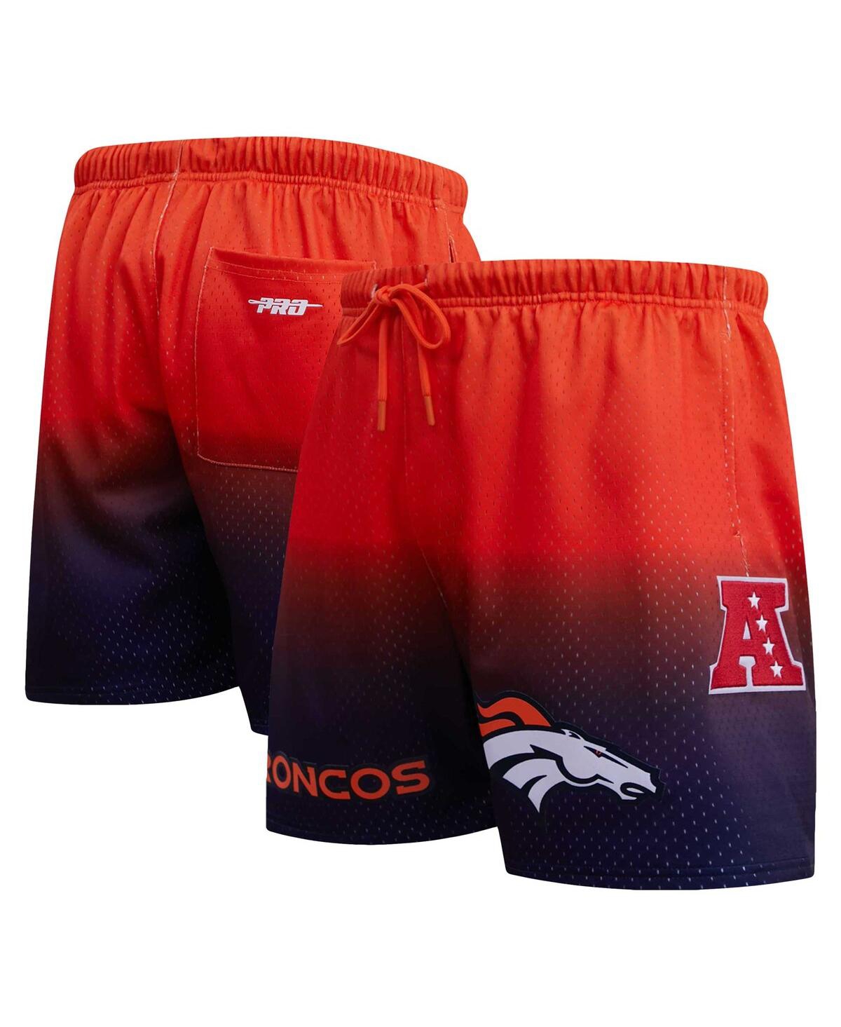 Pro Standard Men's  Navy, Orange Denver Broncos Ombre Mesh Shorts In Navy,orange