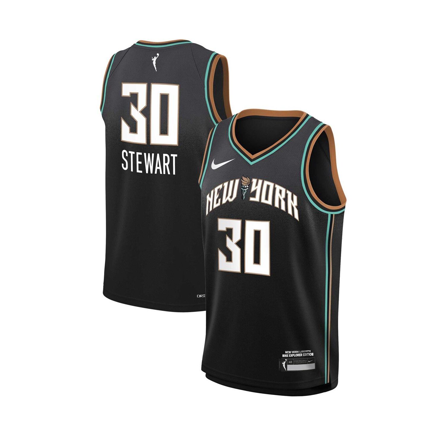 Big Boys and Girls Breanna Stewart Black New York Liberty Swingman Player Jersey - Explorer Edition
