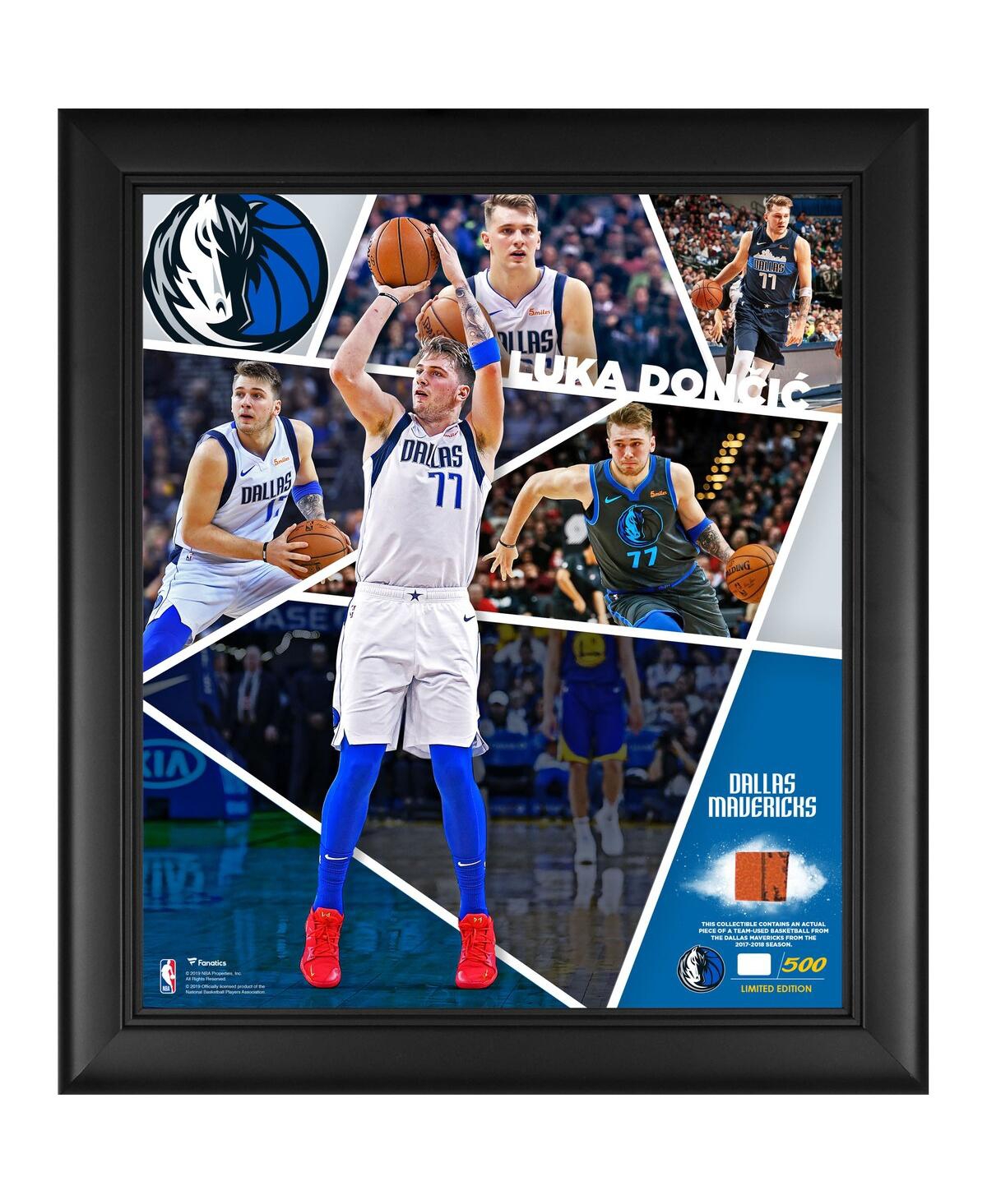 Fanatics Authentic Luka Doncic Dallas Mavericks Framed 15" X 17" Impact Player Collage With A Piece Of Team-used Basket In Multi