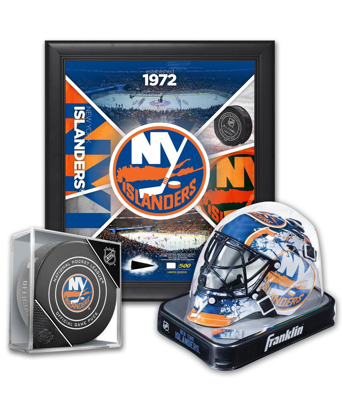 New York Islanders Ultimate Fan Collectibles Bundle - Includes Team Impact 15" x 17" Frame Mini Goalie Mask and Official Game Puck - Multi