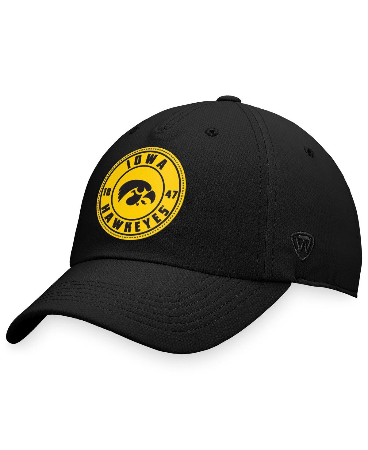 Shop Top Of The World Men's  Black Iowa Hawkeyes Region Adjustable Hat