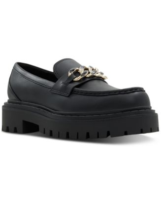 Aldo Black Loafers with Gold Chain Detail ALDO Women main image 3