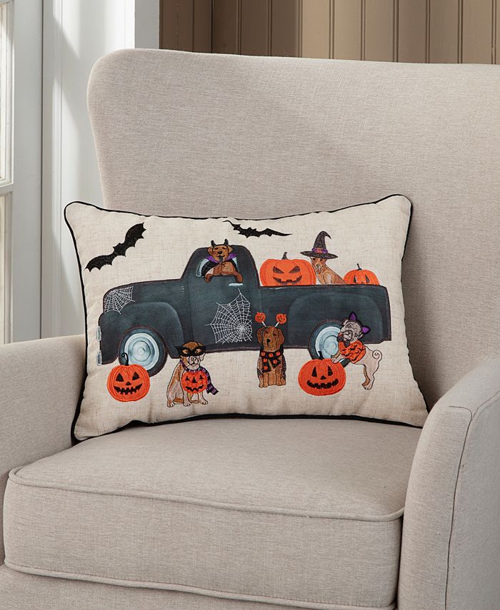 Arlee Home Fashions Halloween Truck Decorative Pillow, 14 x 20