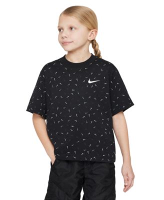 Nike - Big Girls Cotton Swoosh-Print T-shirt