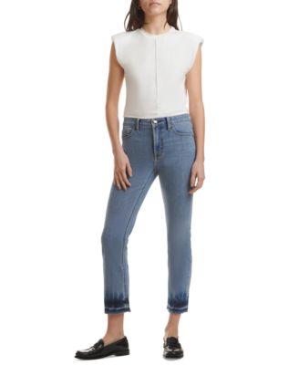 JEN7 - Women's Tie-Dyed-Hem Straight-Leg Ankle Jeans