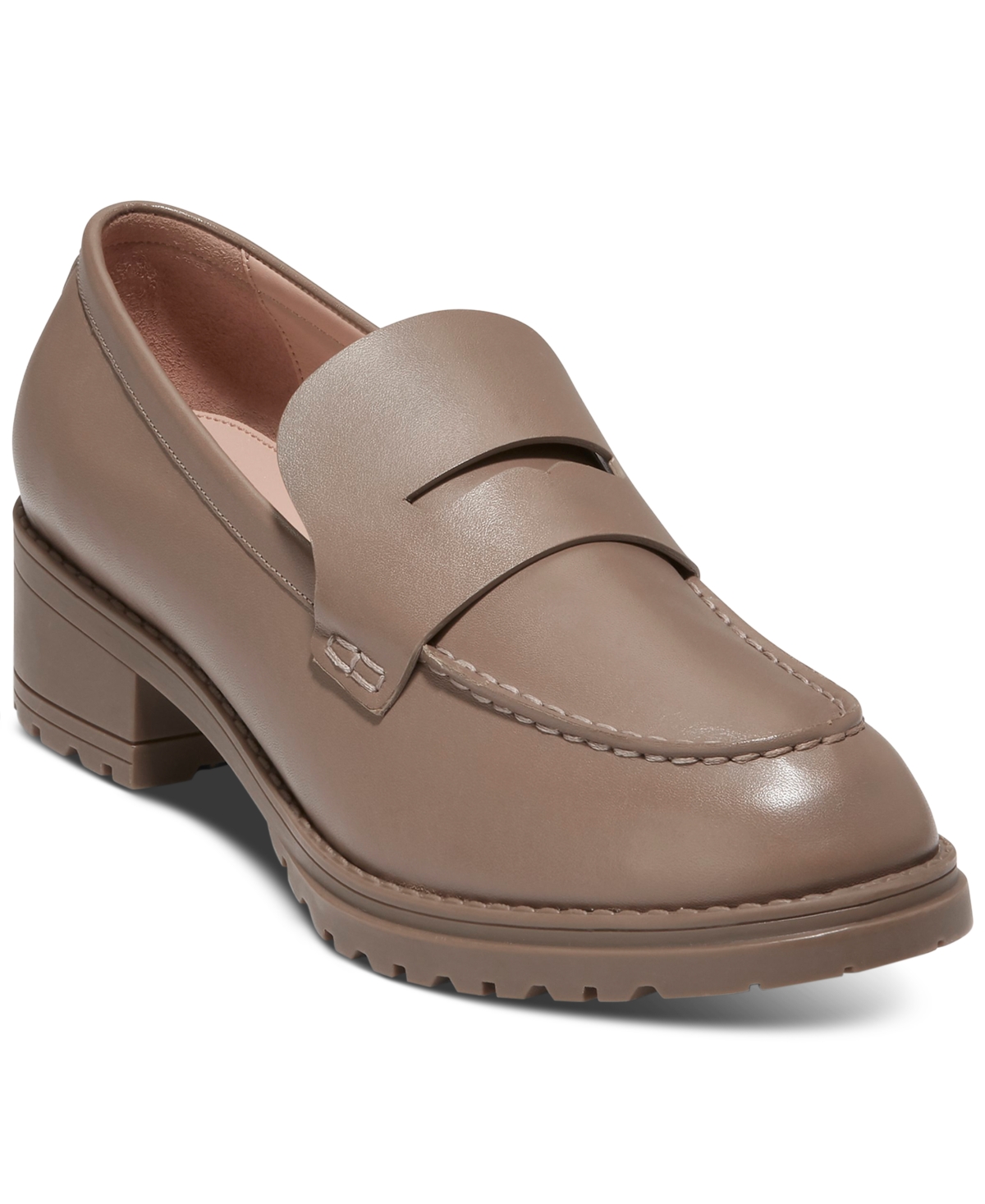 Shop Cole Haan Women's Camea Lug-sole Penny Loafer Flats In Irish Coffee Leather