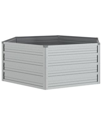 Garden Raised Bed 50.8"x17.7" Galvanized Steel Silver