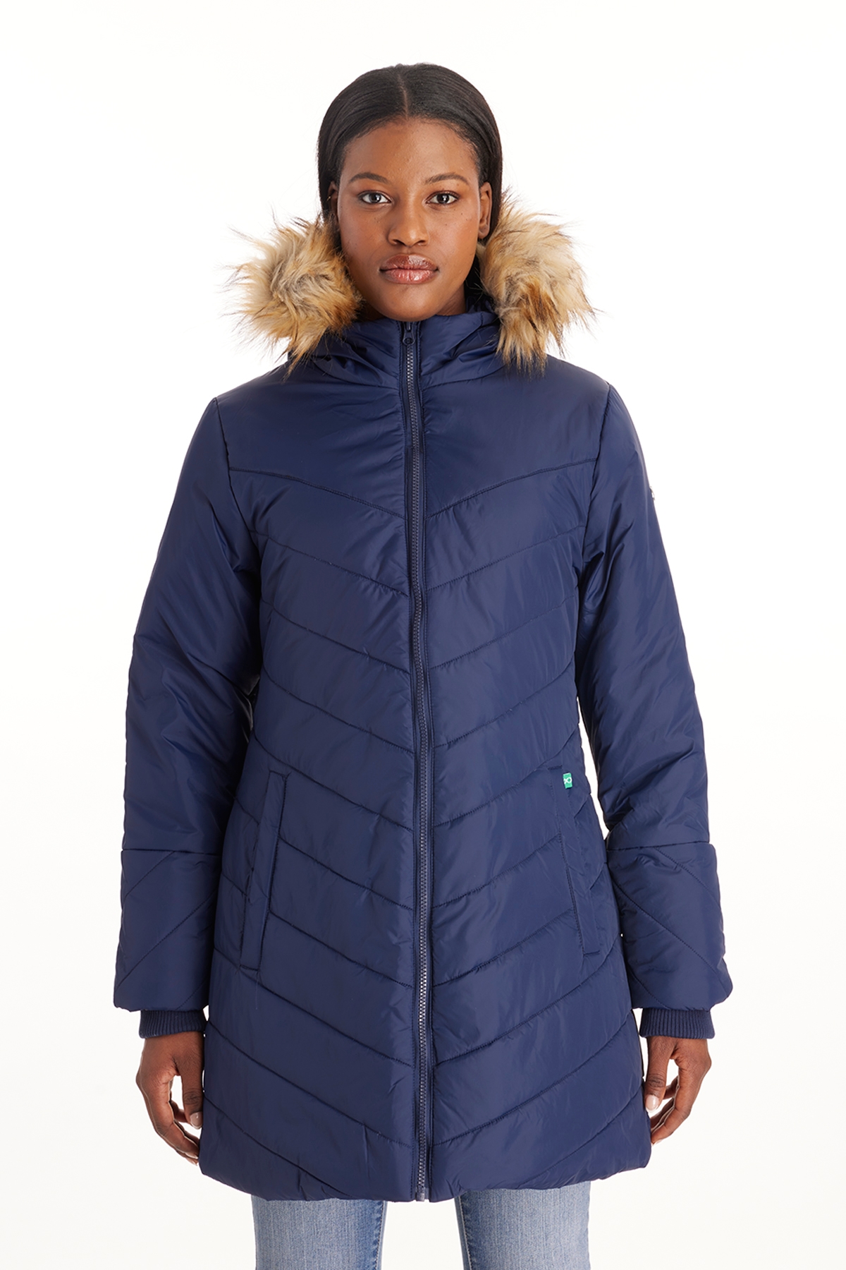 Modern Eternity Maternity Maternity Lexi - 3in1 Coat Detachable Faux Fur