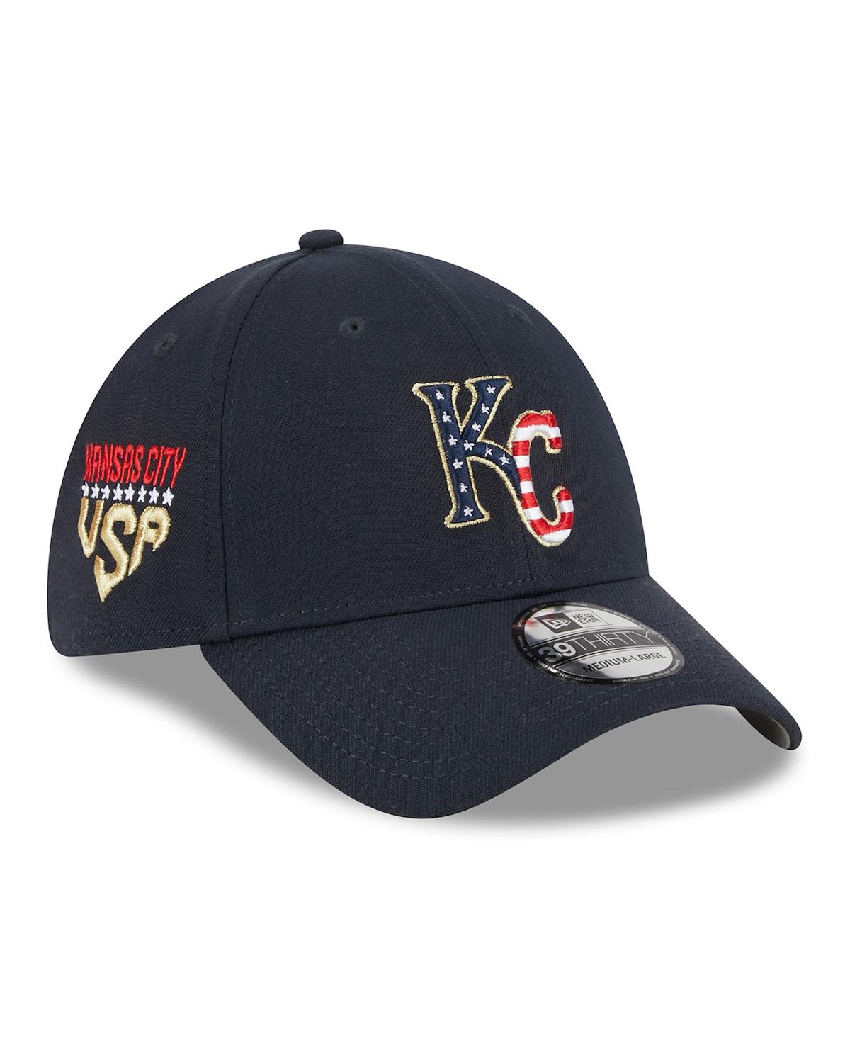 New Era Navy Kansas City Royals 2023 Fourth Of July 39thirty Flex Fit Hat In Navy