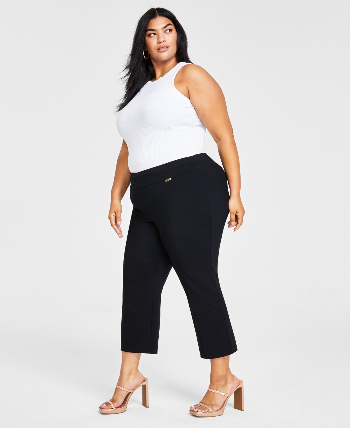Plus Size Mid-Rise Pull-On Capri Pants, Created for Macy's - Harvest Pear