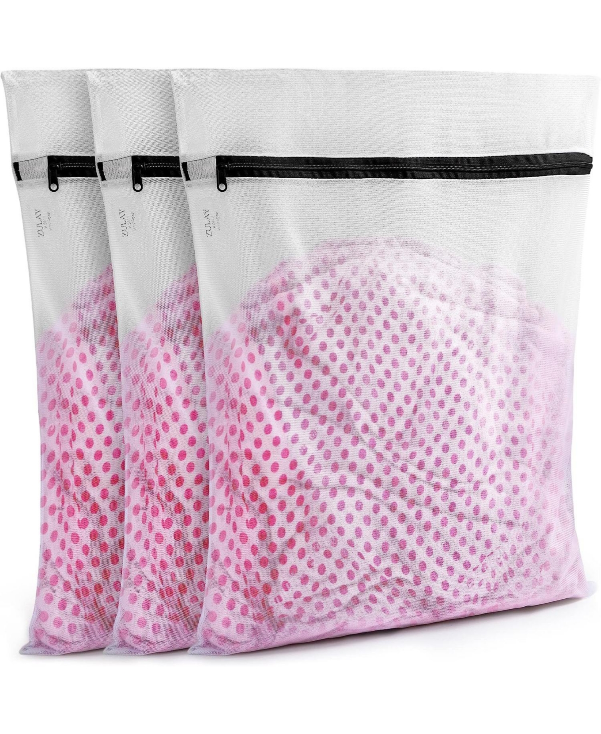 Large Reusable 3 pack Mesh Laundry Bags for Delicates and Washing Machine - Black