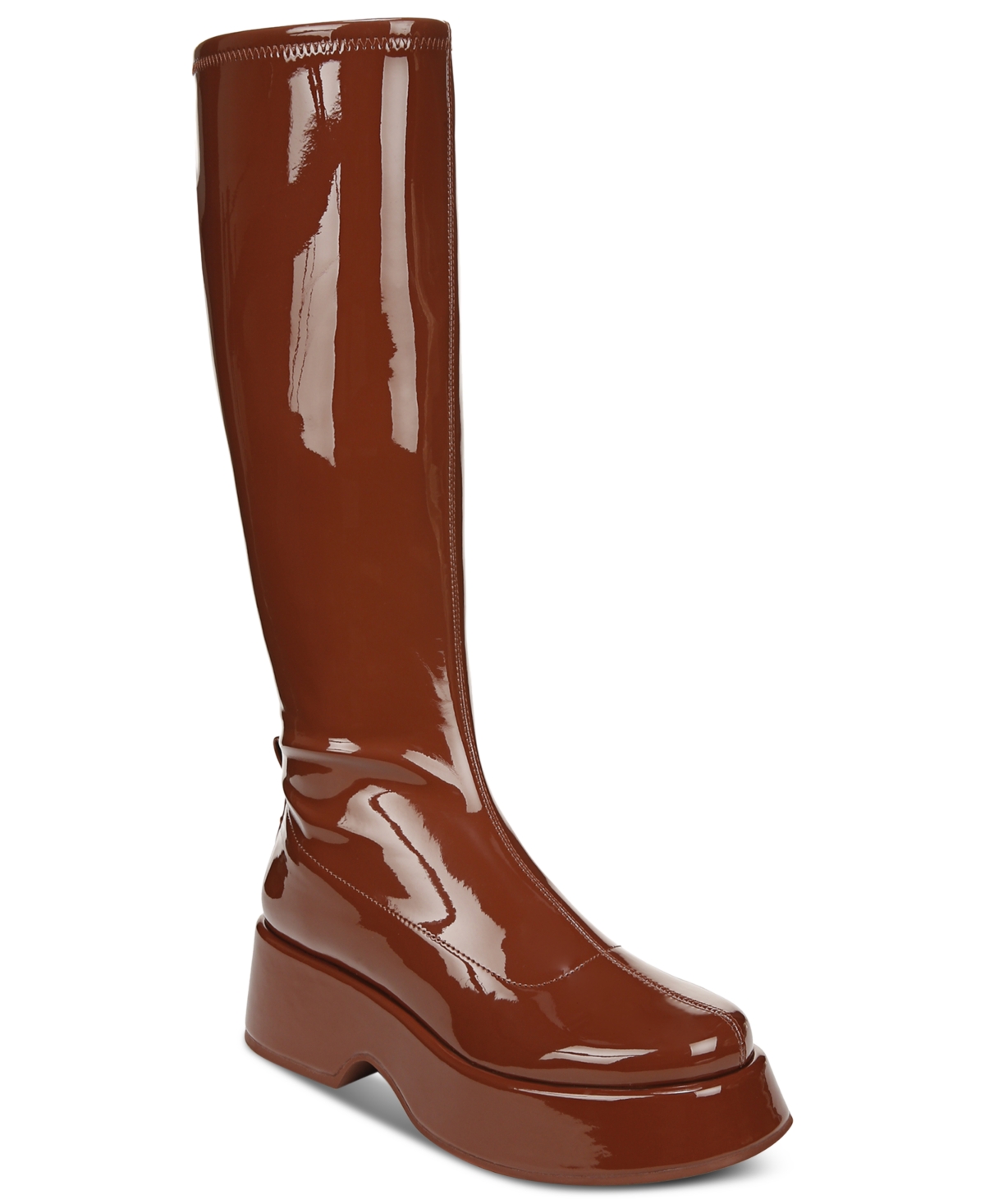 Women's Kimberly Platform Knee-High Stretch Boots - Sepia Brown