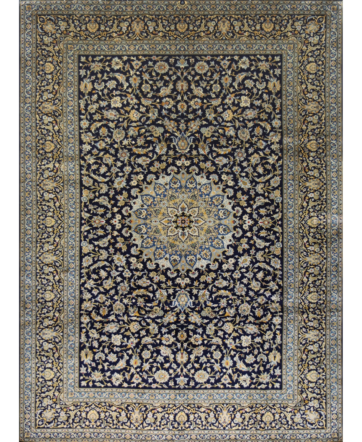 Bb Rugs One Of A Kind Kashan 9'9" X 13'9" Area Rug In Navy