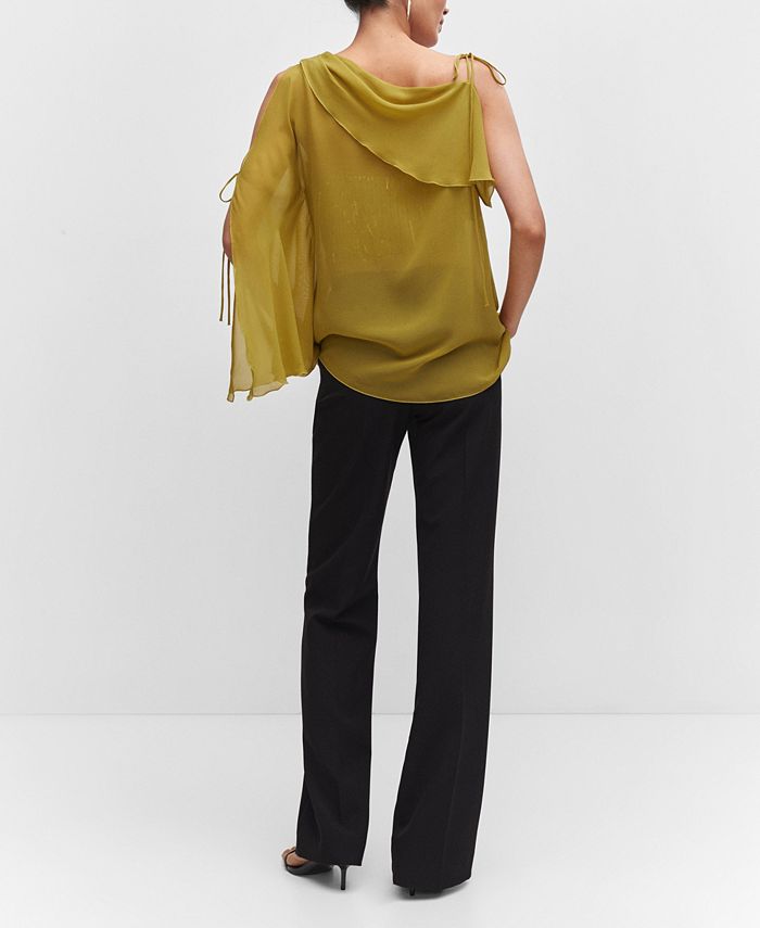 MANGO Women's Bows Detail Asymmetric Blouse Macy's