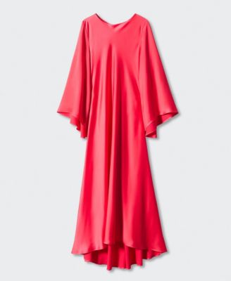 mango flared sleeve satin dress Mango Flared Sleeve Satin Dress