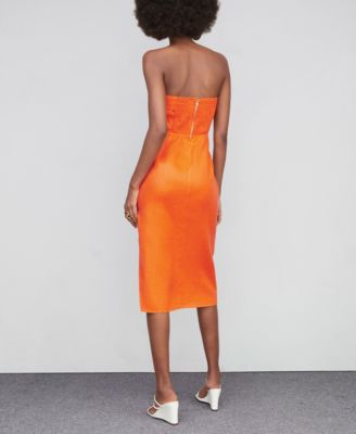 MANGO Women's Linen Strapless Dress - Macy's