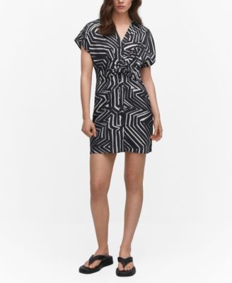 MANGO Women's Tropical Shirt Dress