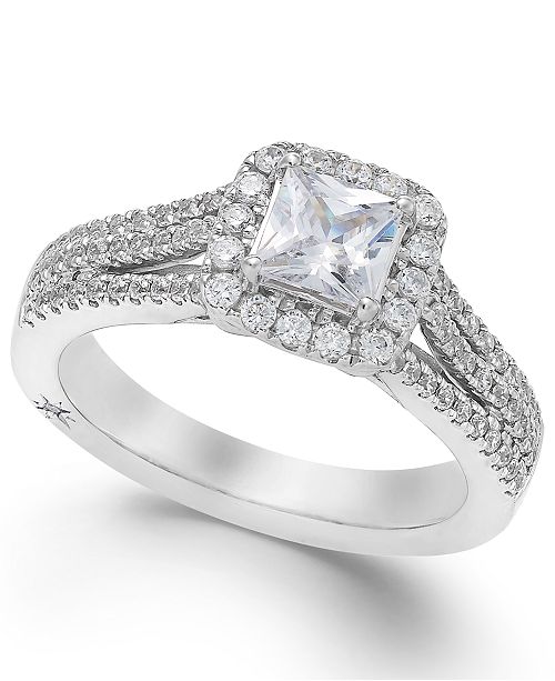 Marchesa Celeste Halo By Princess Cut Diamond Engagement Ring 1 1