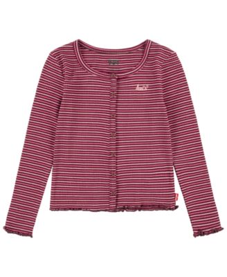 Cardigan Levi's Per Bambine E Ragazze - Maglione Lungo A Coste Con Bottoni Frontali