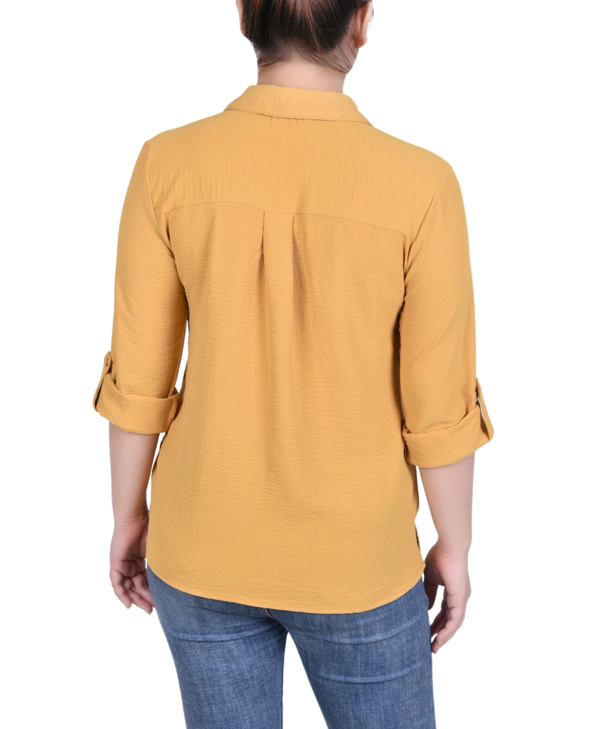 Ny Collection Petite Roll Tab Blouse