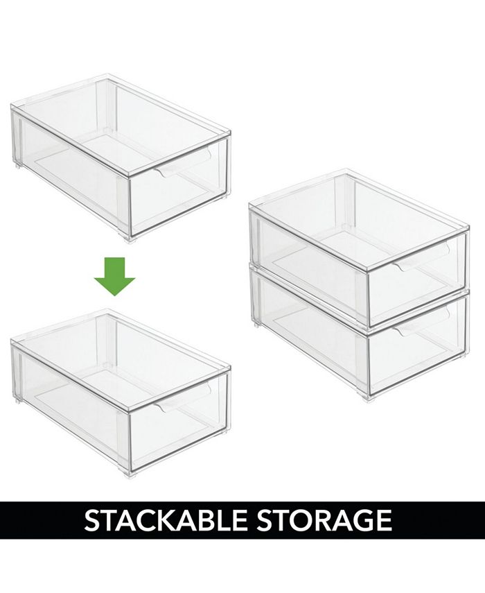 mDesign Stackable Kitchen Storage Bin Box with Pull-Out Drawer, XSmall ...