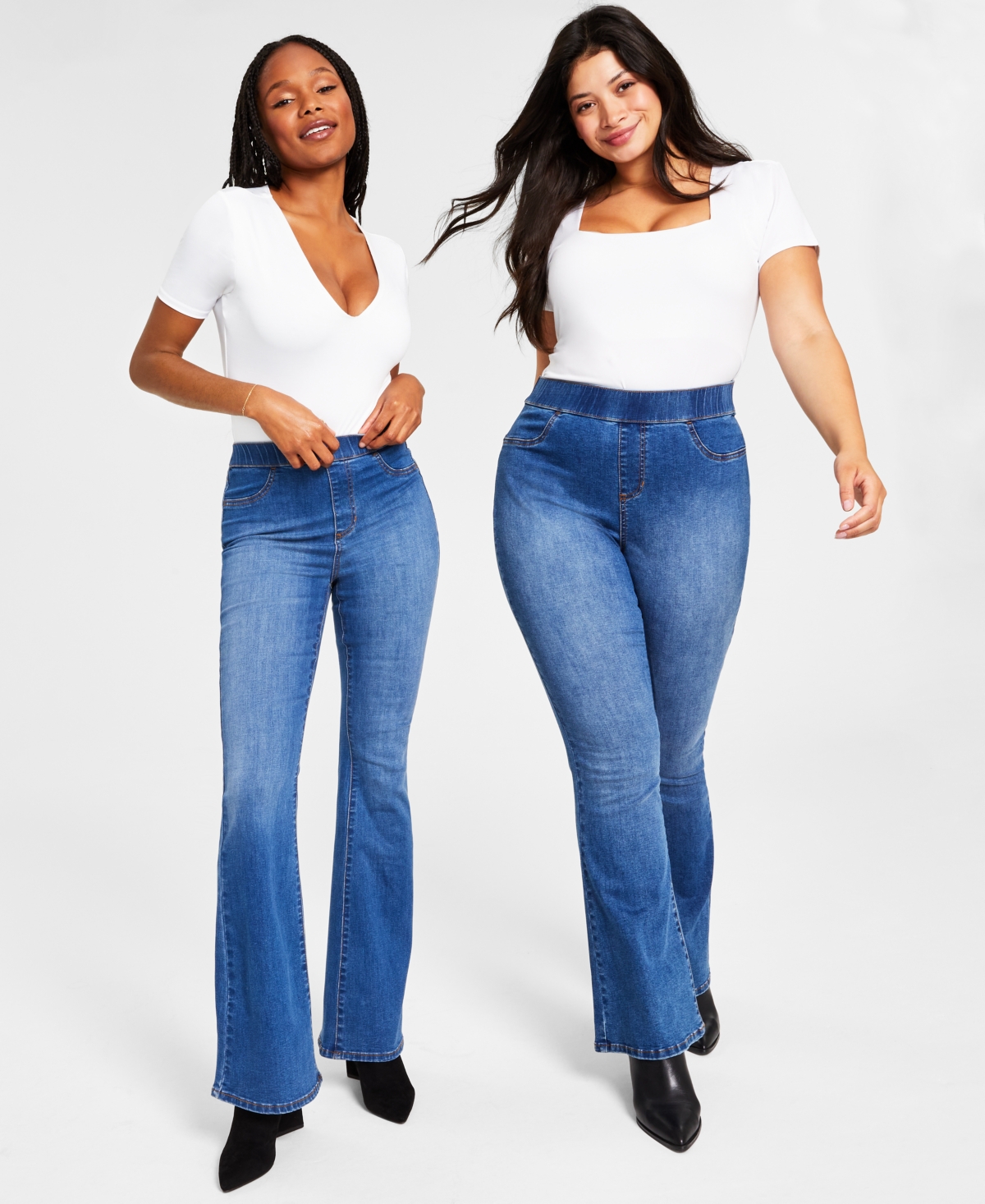 Celebrity Pink Juniors' Curvy Pull-on Flare-hem Jeans In Love