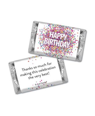 Birthday Candy Party Favors Hershey's Miniatures and Kisses by Just Candy, 128 Pieces