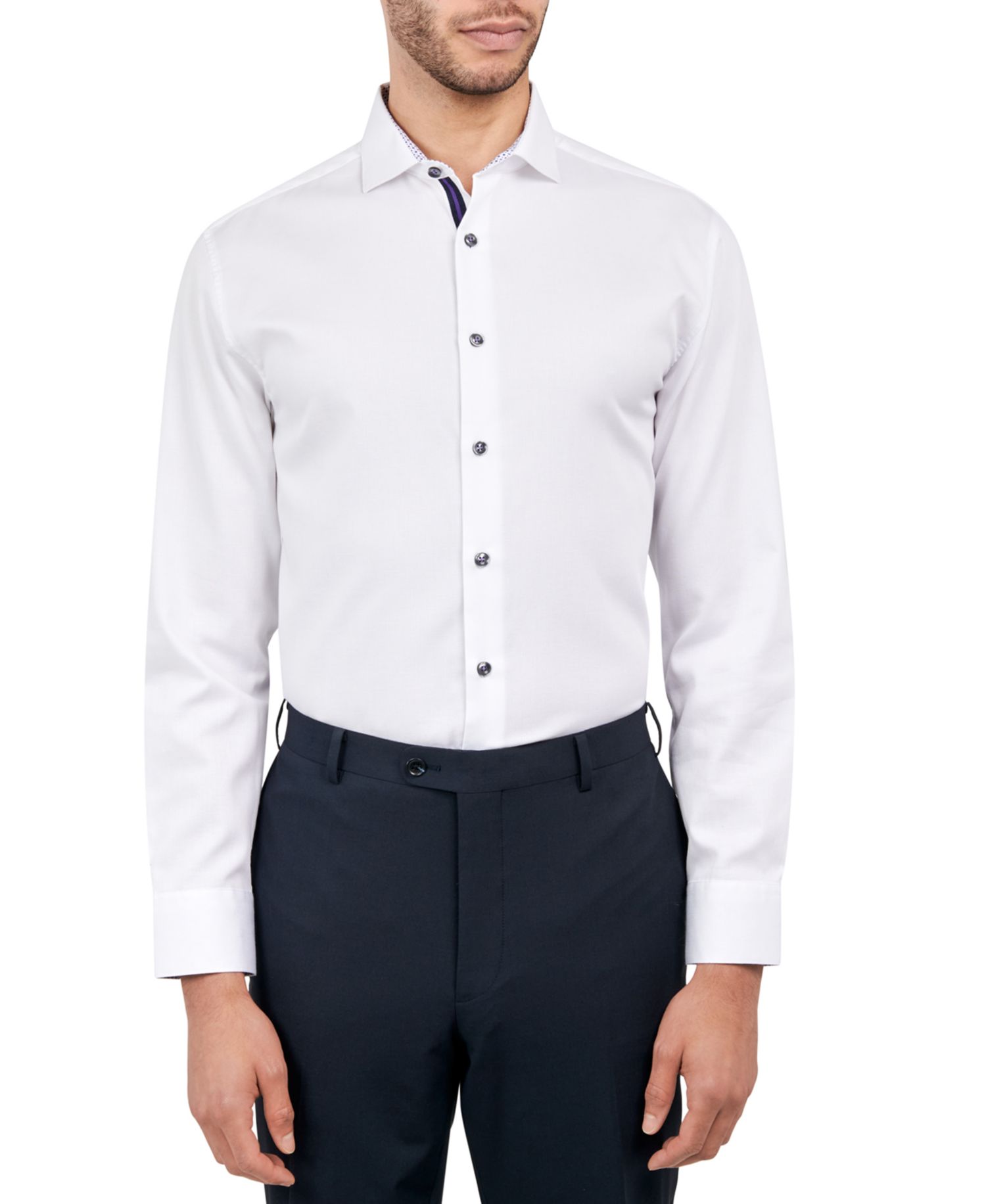 Men's Solid Texture Dress Shirt