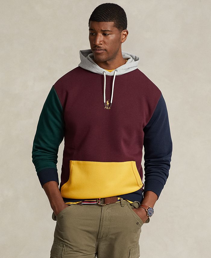 Polo Ralph Lauren Men's Big & Tall Color-Blocked Double-Knit Hoodie ...