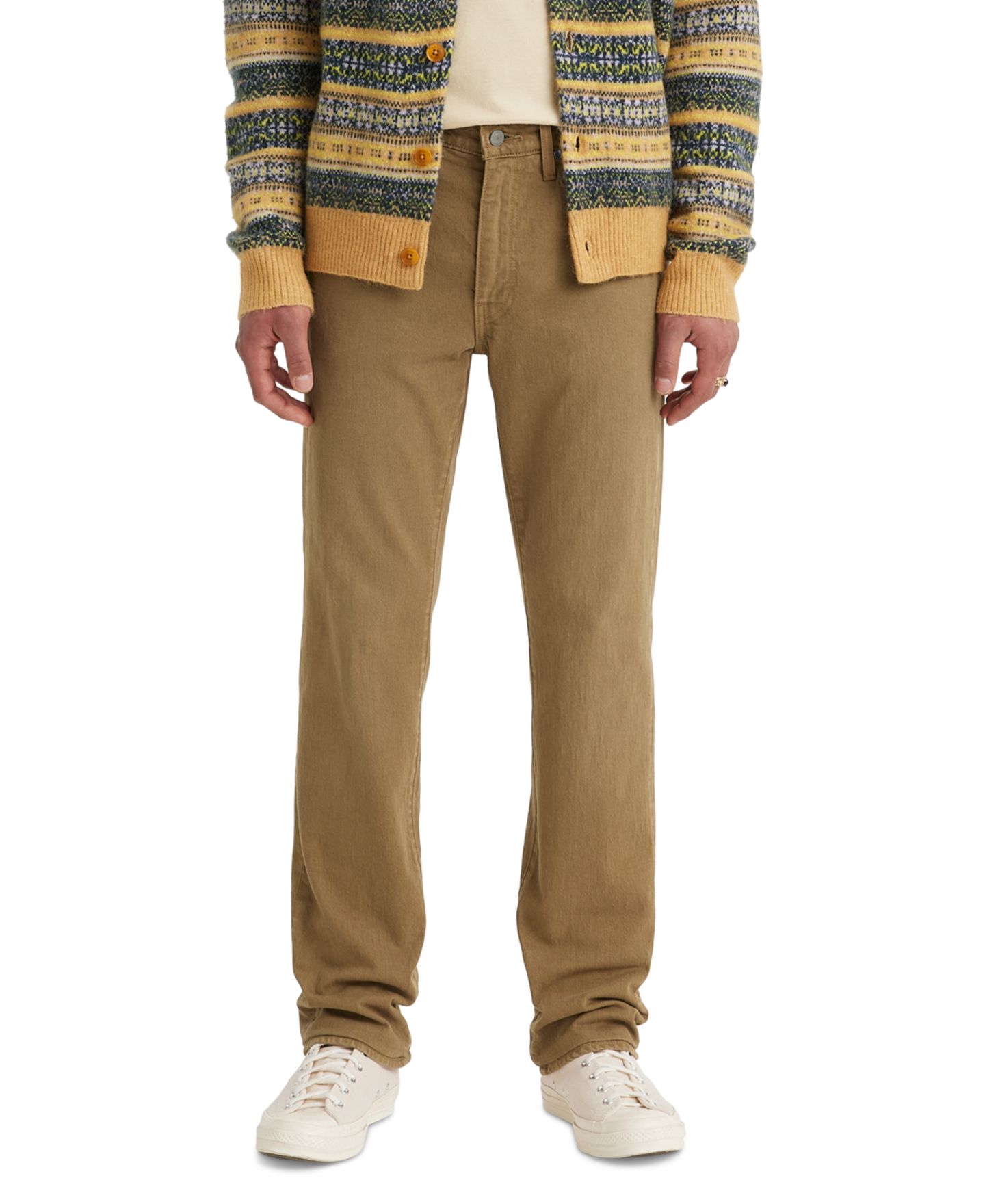 Мужские джинсы Levi's 514 Straight-Fit Soft Twill, цвет: Хаки — фото 1