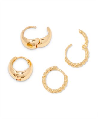 "14k Gold" Lottie Earring Set, 4 Piece