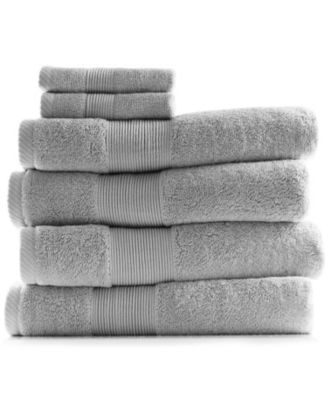 Hearth & Harbor Luxury Combed Cotton Bath Towel Set, 6-Piece - Light grey, 6 Piece Set
