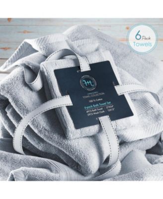 Luxury Combed Cotton Bath Towel Set, 6-Piece